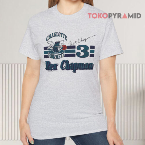 Vintage 80s Nutmeg Nba Charlotte Hornets Rex Chapman Grey T shirt Vintage 80s Nutmeg Nba Charlotte Hornets Rex Chapman Grey T shirt