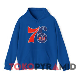 Vintage 80s Philadelphia 76ers NBA T-shirt 2 Vintage 80s Philadelphia 76ers Nba T shirt Blue Hoodie