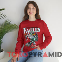 Vintage 80s Philadelphia Eagles Jack Davis T shirt Red Sweatshirt