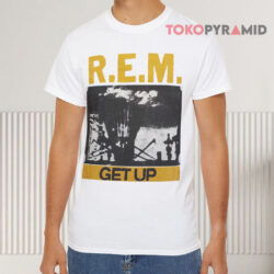 Vintage 80's R e m Get Up White T shirt