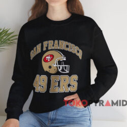 Vintage 80s San Francisco 49ers Helmet T-shirt 3 Vintage 80s San Francisco 49ers Helmet T shirt Black Sweatshirt