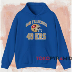 Vintage 80s San Francisco 49ers Helmet T-shirt 2 Vintage 80s San Francisco 49ers Helmet T shirt Blue Hoodie