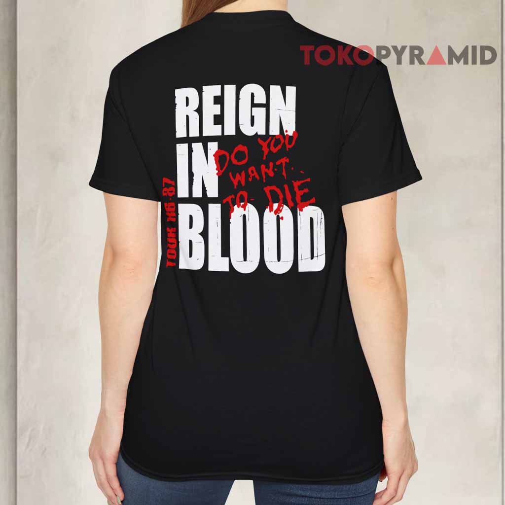 Vintage 80s Slayer Reign In Blood Tour Shirt BAck Vintage 80s Slayer Reign In Blood Tour Shirt BAck