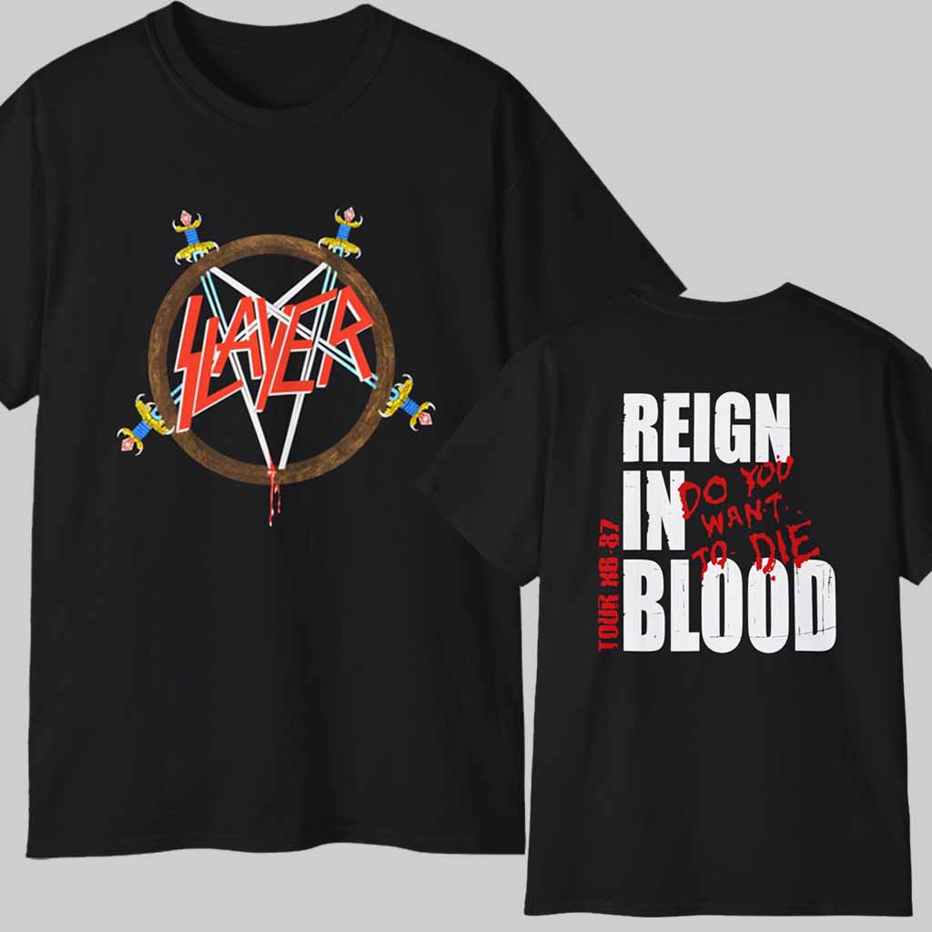 Vintage 80s Slayer Reign In Blood Tour Shirt Vintage 80s Slayer Reign In Blood Tour Shirt