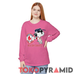 Vintage 80s Snoopy Boston Red Sox Joe Cool Baseball Shirt 3 Vintage 80s Snoopy Boston Red Sox Joe Cool Baseball Fanatic Long Sleeve