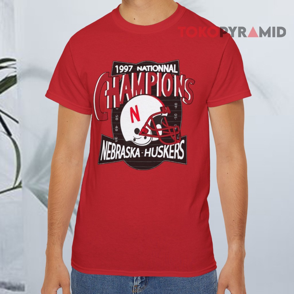 Vintage 90s 1997 National Champions Nebraska Huskers Red T shirt Vintage 90s 1997 National Champions Nebraska Huskers Red T shirt