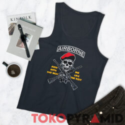 Vintage 90s Airborne Die Like The Rest Skull Shirt 4 Vintage 90s Airborne Die Like The Rest Skull Shirt Tank Top