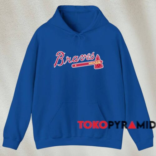 Vintage 90s Atlanta Braves Baseball Shirt Blue Hoodie