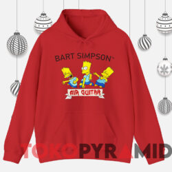 Vintage 90s Bart Simpson Air Guitar T-shirt 2 Vintage 90s Bart Simpson Air Guitar T shirt Red Hoodie