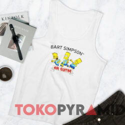Vintage 90s Bart Simpson Air Guitar T-shirt 4 Vintage 90s Bart Simpson Air Guitar T shirt White TankTop