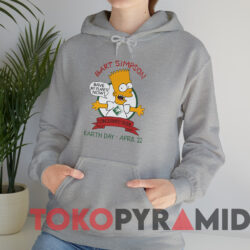 Vintage 90s Bart Simpson Earth Day T-shirt 3 Vintage 90s Bart Simpson Earth Day T shirt Grey Hoodie