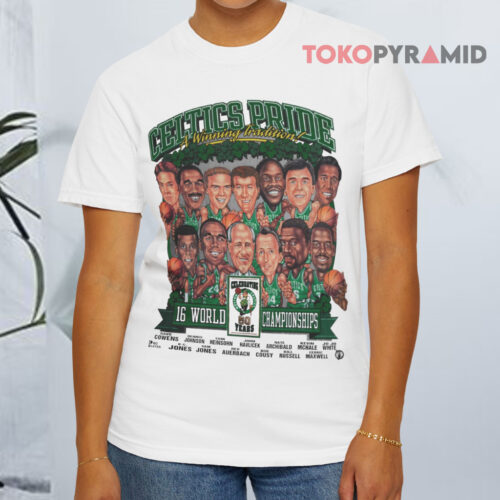 Vintage 90s Boston Celtics Pride A Winning Tradition 50 Years White T shirt