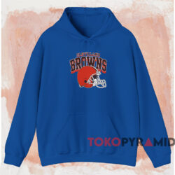 Vintage 90s Cleveland Browns Nutmeg T shirt Blue Hoodie