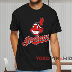 Vintage 90s Cleveland Indians Logo Shirt Black T shirt