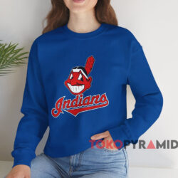 Vintage 90s Cleveland Indians Logo Shirt 4 Vintage 90s Cleveland Indians Logo Shirt Blue Sweatshirt