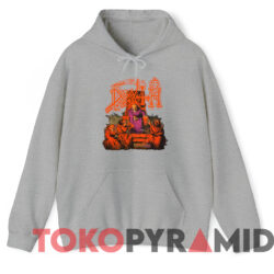 Vintage 90s Death Scream Bloody Gore T shirt Grey Hoodie