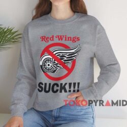Vintage 90s Detroit Red Wings Suck Shirt 3 Vintage 90s Detroit Red Wings Suck Shirt Grey Sweatshirt