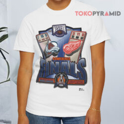 Vintage 90s Detroit Red Wings Vs Colorado Avalanche 1996 Stanley Cup Finals White T shirt