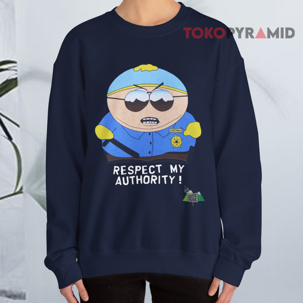 Vintage 90s Eric Cartman South Park Respect My Authority Sweatshirt Vintage 90s Eric Cartman South Park Respect My Authority Sweatshirt