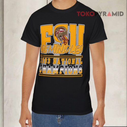 Vintage 90s Florida State 1993 Fsu Seminoles National Champions Black T shirt