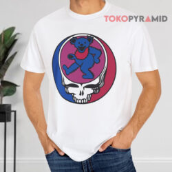 Vintage 90s Grateful Dead Skull Dancing Bear White T shirt