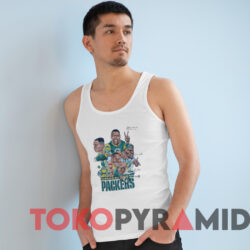 Vintage 90's Green Bay Packers Caricature T-shirt 4 Vintage 90's Green Bay Packers Caricature T shirt White TankTop