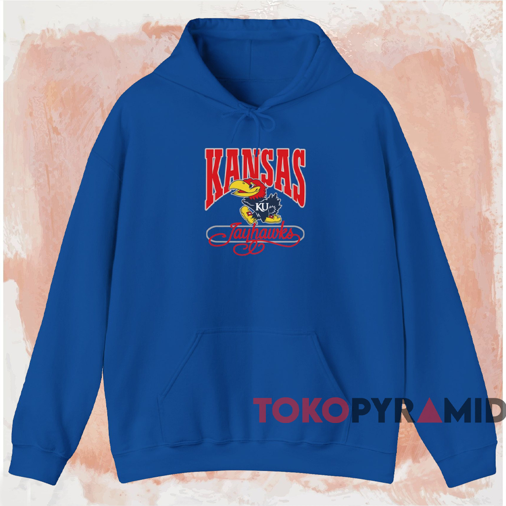 Vintage 90s Kansas Jayhawks Basketball Shirt Blue Hoodie Vintage 90s Kansas Jayhawks Basketball Shirt Blue Hoodie