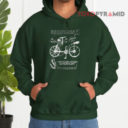 Vintage 90s Leonardo Da Vinci Vitruvian Man Bicycle Sketch Drawing Anatomy Hoodie