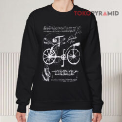 Vintage 90s Leonardo Da Vinci Vitruvian Man Bicycle Sketch Drawing Anatomy Sweatshirt