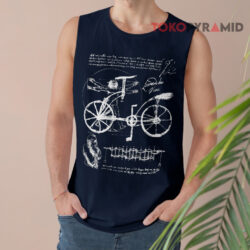 Vintage 90s Leonardo Da Vinci Vitruvian Man Bicycle Sketch Drawing Anatomy Tank Top