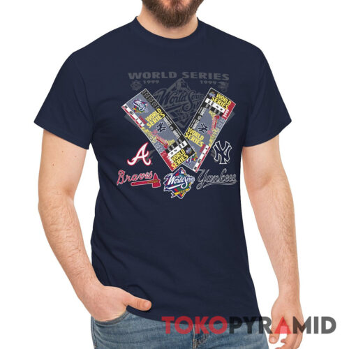 Vintage 90s MLB World Series Atlanta Braves Vs New York Yankees 1999 Baseball Tee Vintage 90s MLB World Series Atlanta Braves Vs New York Yankees 1999 Baseball Tee
