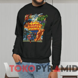 Vintage 90s Marvel Mania T-shirt 3 Vintage 90s Marvel Mania T shirt Black Sweatshirt