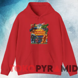 Vintage 90s Marvel Mania T-shirt 4 Vintage 90s Marvel Mania T shirt Red Hoodie