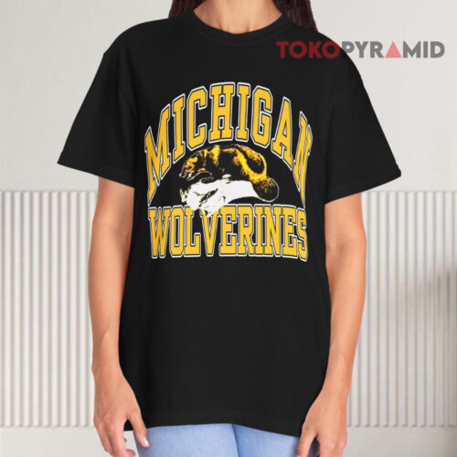 Vintage 90s Michigan Wolverines Black T shirt