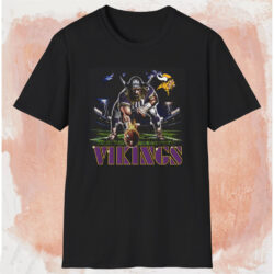 Vintage 90s Minnesota Vikings Lightning Shirt Black T shirt