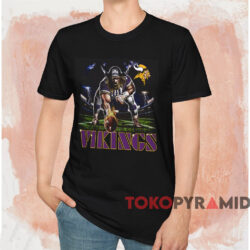 Vintage 90s Minnesota Vikings Lightning Shirt Black T shirt