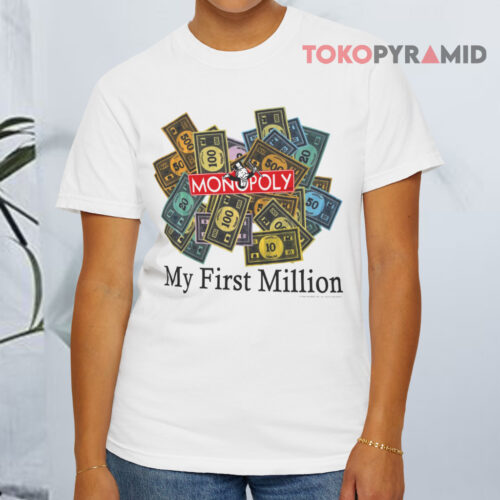 Vintage 90s Monopoly My First Million Dollar White T shirt