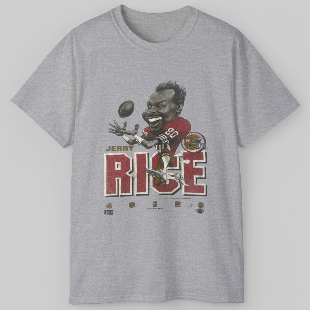 Vintage 90s NFL Jerry Rice 49ERS Caricature Shirt Vintage 90s NFL Jerry Rice 49ERS Caricature Shirt