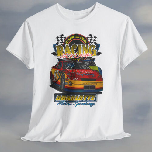 Vintage 90s Nascar Charlotte Motor Speedway Racing 500 Miles T Shirt