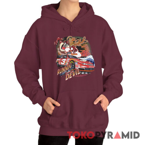Vintage 90s Nascar Dale Earnhardt Runnin' Like The Tasmanian Devil Hoodie