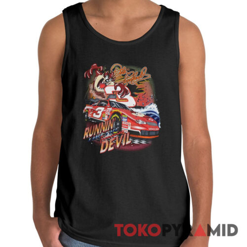 Vintage 90s Nascar Dale Earnhardt Runnin' Like The Tasmanian Devil Tank Top