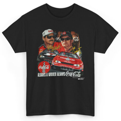 Vintage 90s Nascar Dale Earnhardt Sr. Jr. T-shirt Coca-Cola
