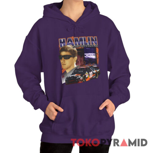 Vintage 90s Nascar Denny Hamlin FedEx Every Day Is Race Day Hoodie