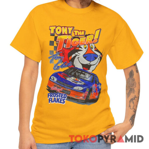 Vintage 90s Nascar Terry Labonte Tony The Tiger Kellogg's Frosted Flakes Shirt