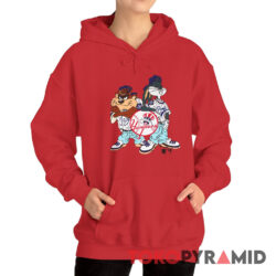 Vintage 90s New York Yankees Taz Bugs Bunny T shirt Looney Tunes Hoodie