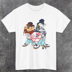 Vintage 90s New York Yankees Taz Bugs Bunny T-shirt Looney Tunes