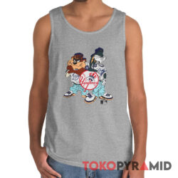 Vintage 90s New York Yankees Taz Bugs Bunny T shirt Looney Tunes Tank Top