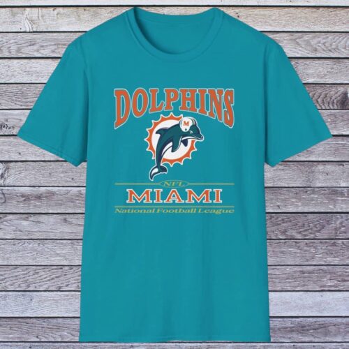 Vintage 90s Nfl Miami Dolphins Shirt Tropical Blue T shirt
