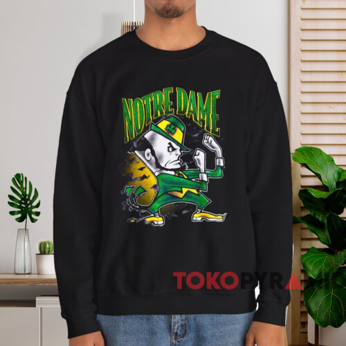 Vintage 90s Notre Dame Fighting Irish Shirt Black Sweatshirt