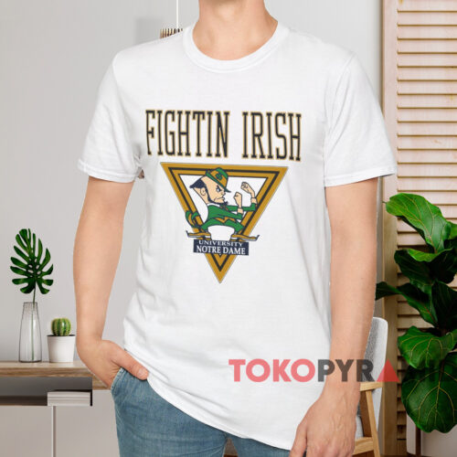 Vintage 90s Notre Dame Fighting Irish Shirt White T shirt Vintage 90s Notre Dame Fighting Irish Shirt White T shirt